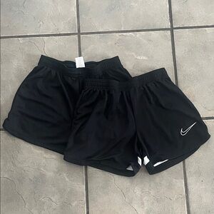 Nike Girls Black Athletic Shorts with Logo